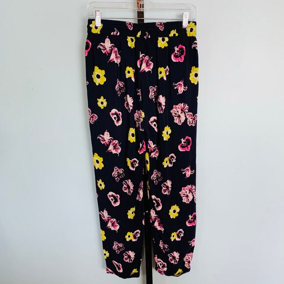 J. Crew Factory Navy Floral Print Drawstring Pants Size 2 - Picture 3 of 5